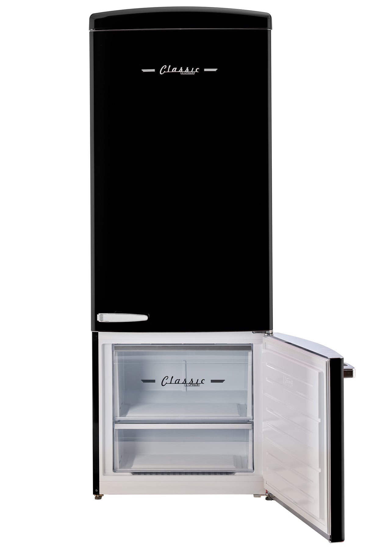 Unique 455L Midnight Black Bottom Mount Refrigerator