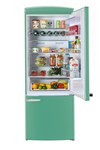 Unique 455L Ocean Mist Turquoise Bottom Mount Refrigerator