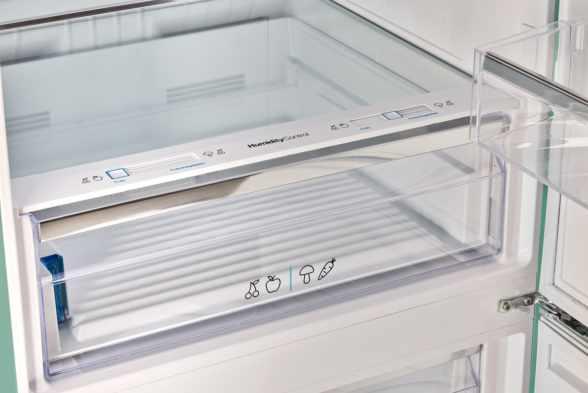 Unique 455L Ocean Mist Turquoise Bottom Mount Refrigerator