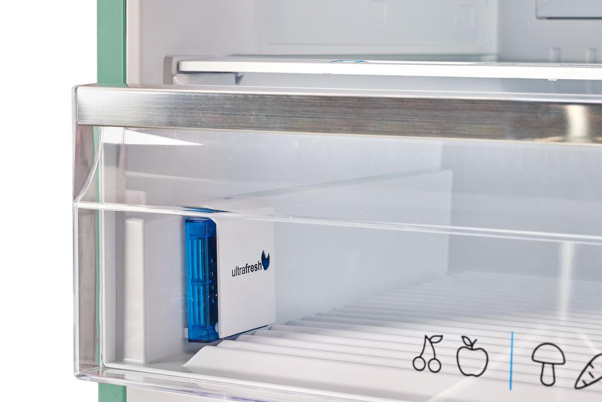 Unique 455L Ocean Mist Turquoise Bottom Mount Refrigerator
