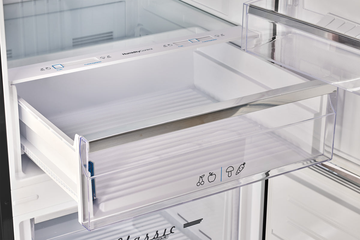 Unique 455L Matte Black Bottom Mount Refrigerator