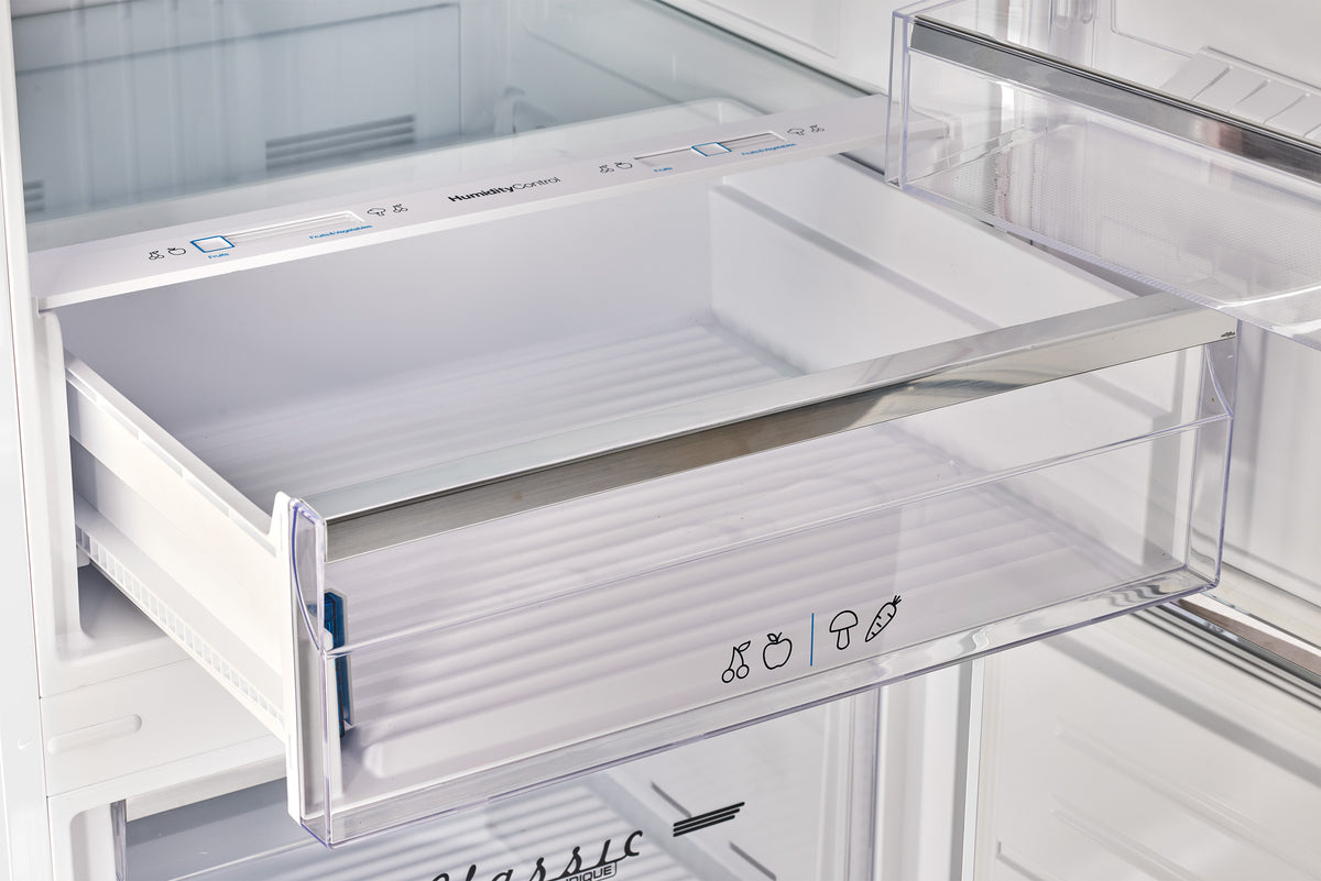 Unique 455L Marshmallow White Bottom Mount Refrigerator