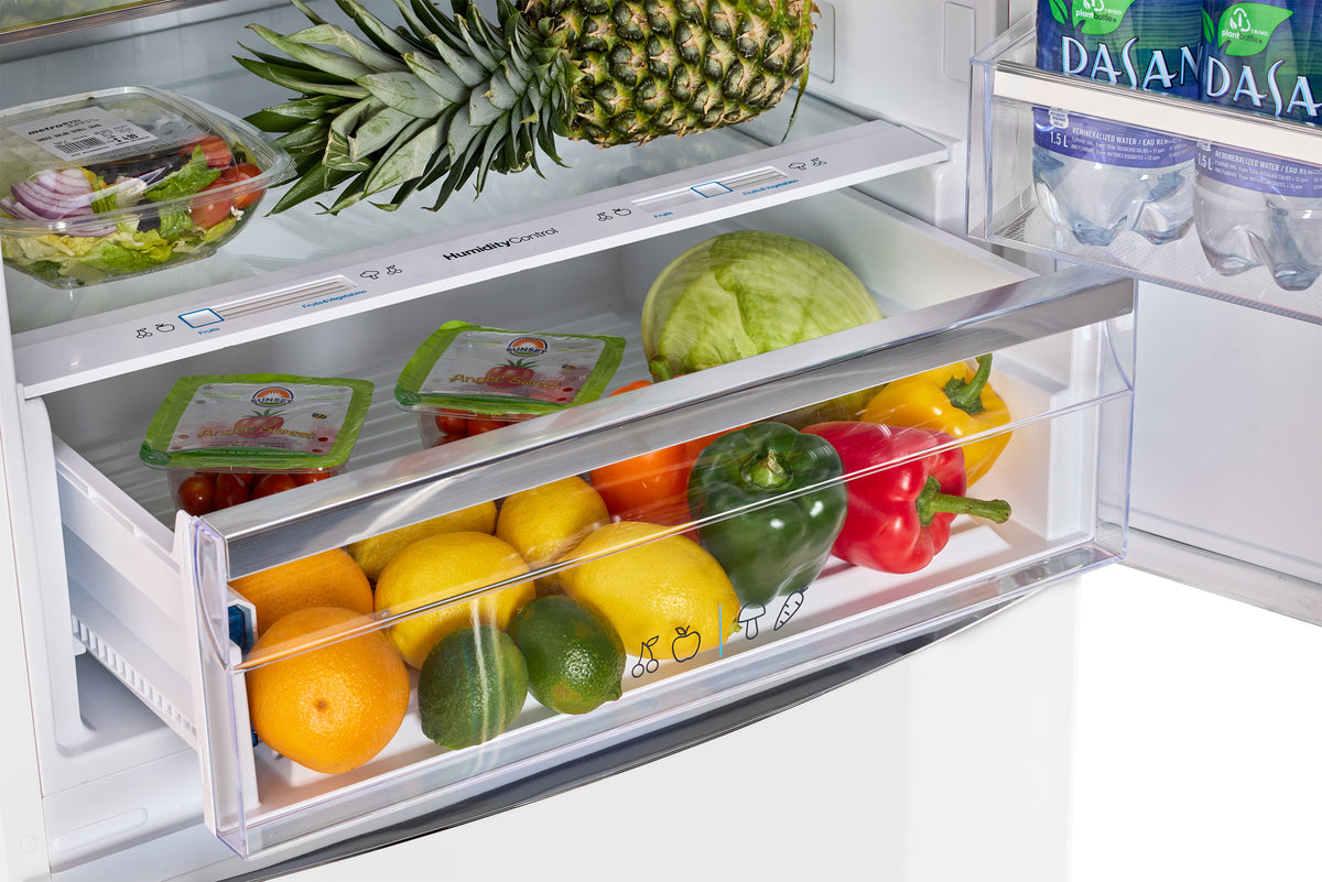 Unique 455L Marshmallow White Bottom Mount Refrigerator