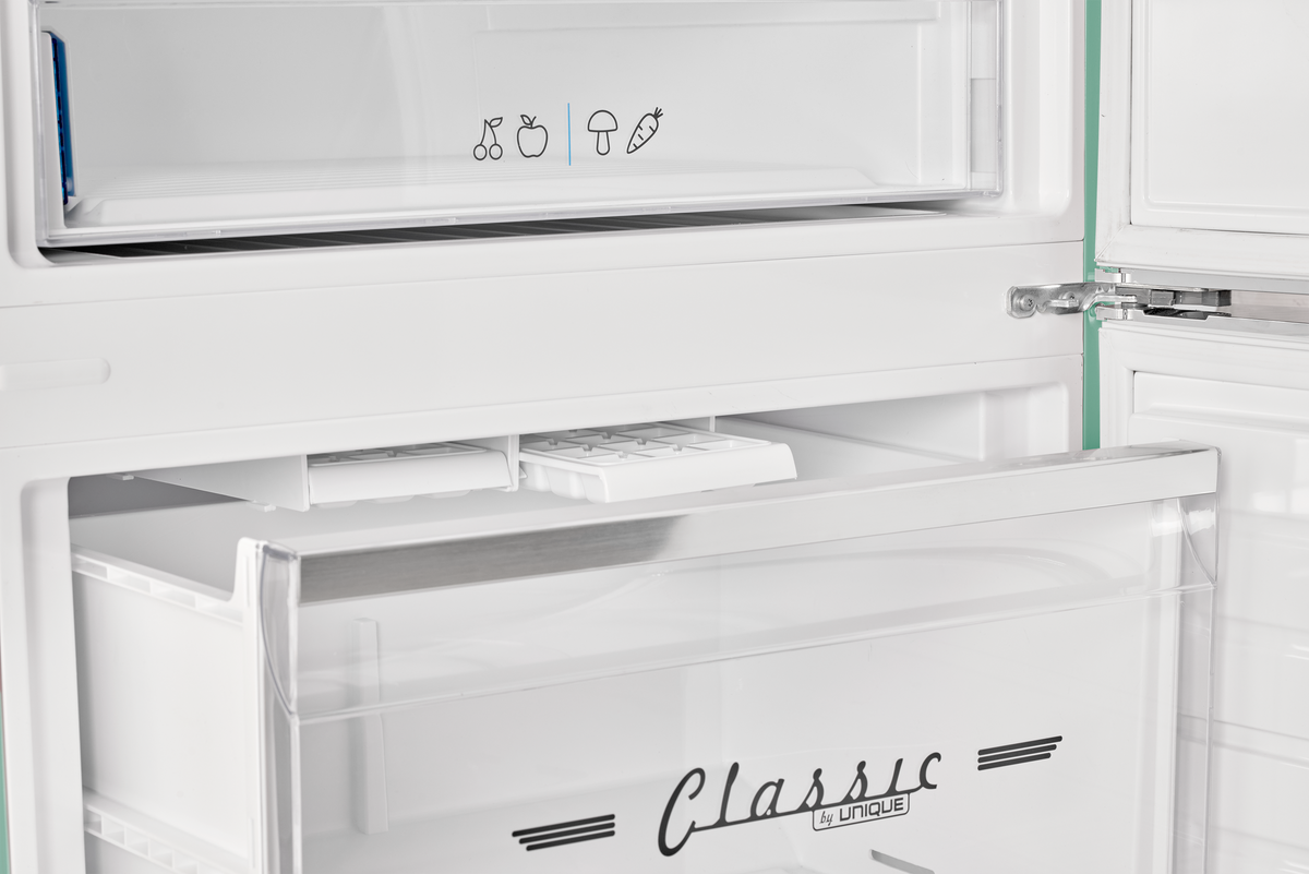 Unique 455L Ocean Mist Turquoise Bottom Mount Refrigerator