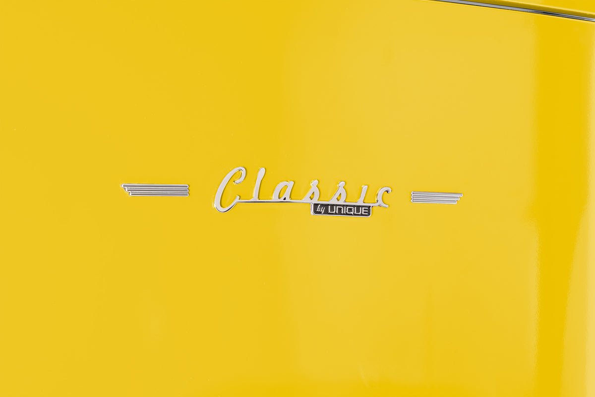 Unique 455L Canary Yellow Bottom Mount Refrigerator