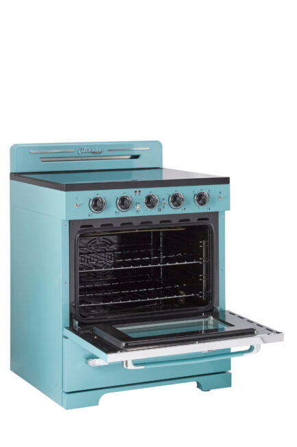 Unique 30' Classic Retro Ocean Mist Turquoise Electric Glass top Range