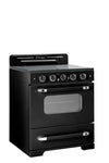 Unique 30' Classic Retro Midnight Black Electric Ceramic top Range