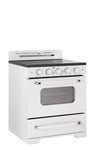 Unique 30' Classic Retro Marshmallow White Electric Ceramic top Range