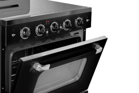 Unique 30' Classic Retro Midnight Black Electric Ceramic top Range