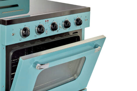 Unique 30' Classic Retro Ocean Mist Turquoise Electric Glass top Range