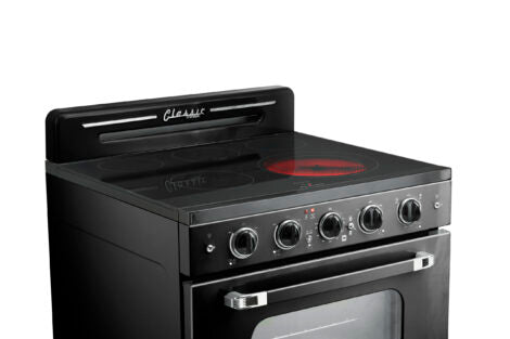 Unique 30' Classic Retro Midnight Black Electric Ceramic top Range