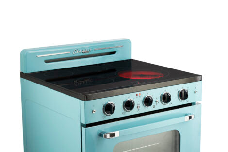 Unique 30' Classic Retro Ocean Mist Turquoise Electric Glass top Range