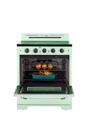 Classic Retro 30-inch 3.9 cu. ft. Retro Electric Range with Convection Oven in Summer Mint Green