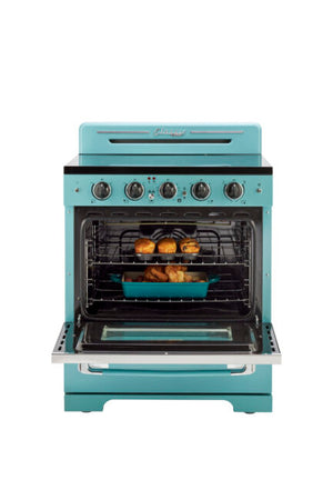 Unique 30' Classic Retro Ocean Mist Turquoise Electric Glass top Range