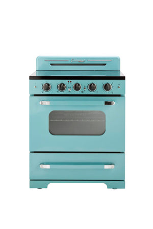 Classic Retro 30-inch 3.9 cu. ft. Retro Electric Range with Convection Oven in Ocean Mist Turquoise