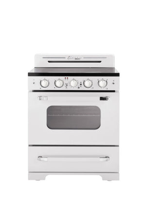 Classic Retro 30-inch 3.9 cu. ft. Retro Electric Range with Convection Oven in Marshmallow White