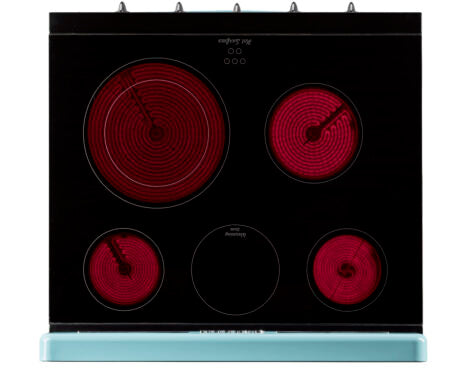 Unique 30' Classic Retro Ocean Mist Turquoise Electric Glass top Range