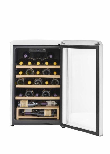 Unique 125 Litre Marshmallow White Classic Retro Wine Refrigerator