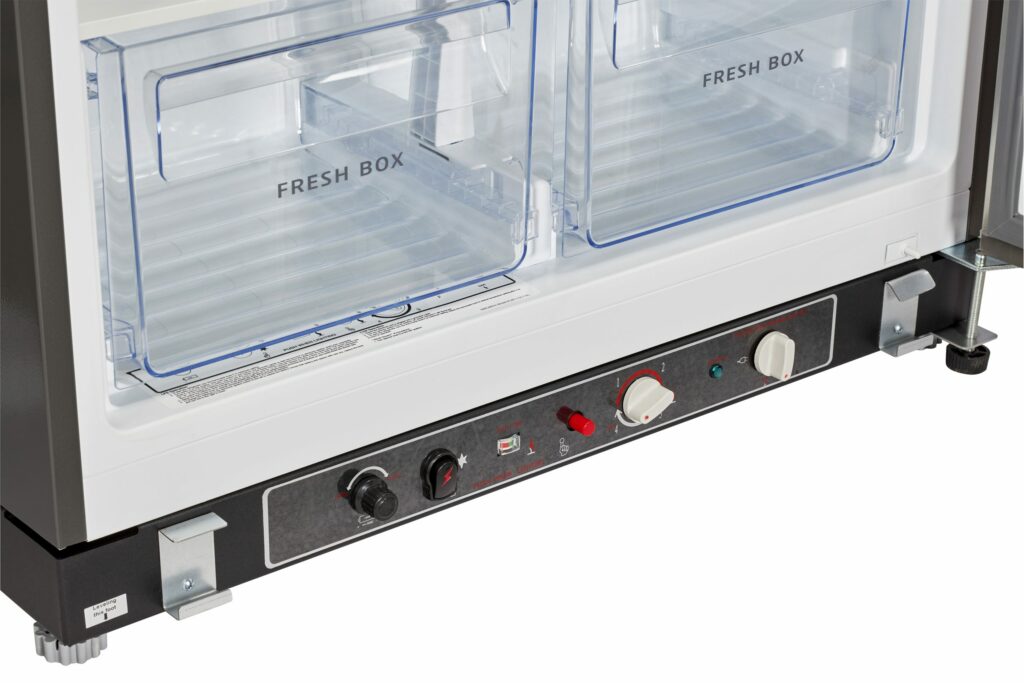 Réfrigérateur au propane unique en acier inoxydable de 19 pieds cubes avec dispositif d'alarme CO