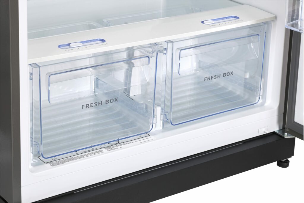 Réfrigérateur au propane unique en acier inoxydable de 19 pieds cubes avec dispositif d'alarme CO