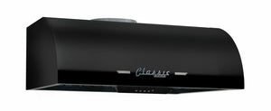 Classic Retro 24-inch 500 CFM Ducted Under Cabinet Range Hood with LED Lighting in Midnight Black