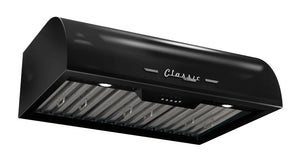 Classic Retro 30-inch 700 CFM Ducted Under Cabinet Range Hood with LED Lighting in Midnight Black