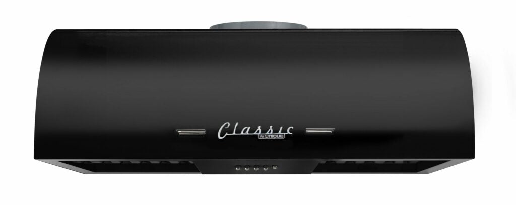 Classic Retro 24-inch 500 CFM Ducted Under Cabinet Range Hood with LED Lighting in Midnight Black