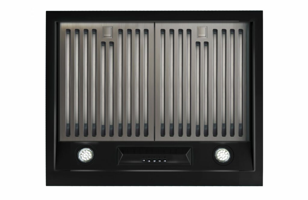 Classic Retro 24-inch 500 CFM Ducted Under Cabinet Range Hood with LED Lighting in Midnight Black