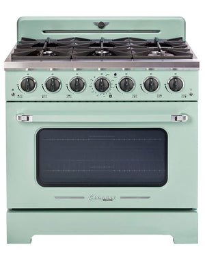 Unique 36 inches Classic Retro Summer Mint Green Range with FR Triple Crown Burner