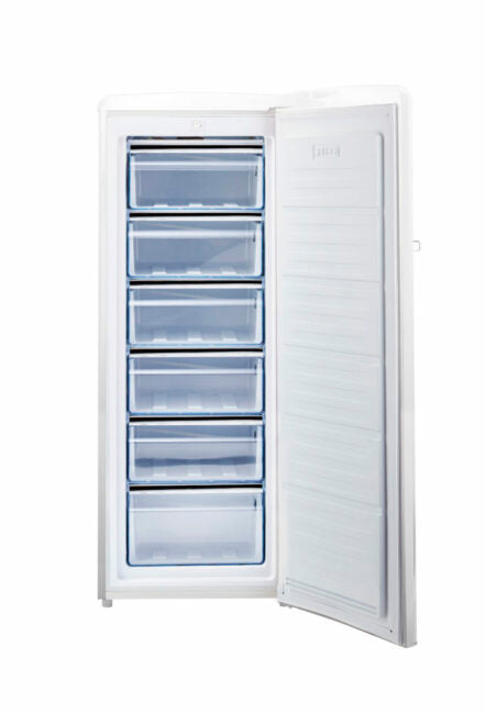 Unique 175 Litre Marshmallow White 12/24 DC Upright freezer