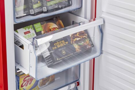 Unique 175 Litre Candy Red 110VAC Upright Freezer – Unique Appliances