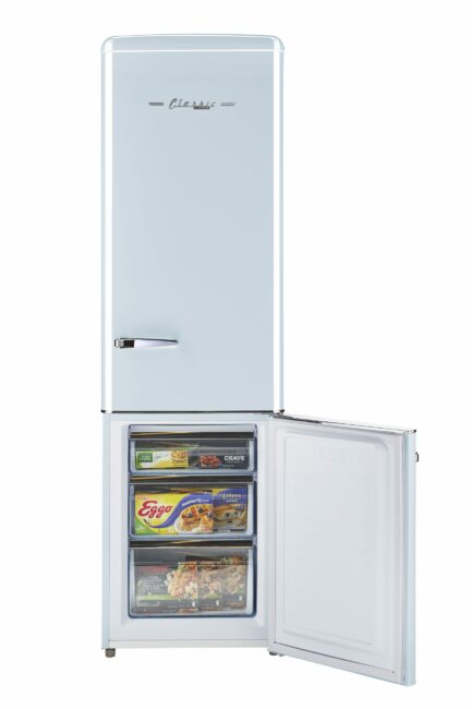 Réfrigérateur électrique à congélateur dans le bas de 9 pi³ - Bleu poudre