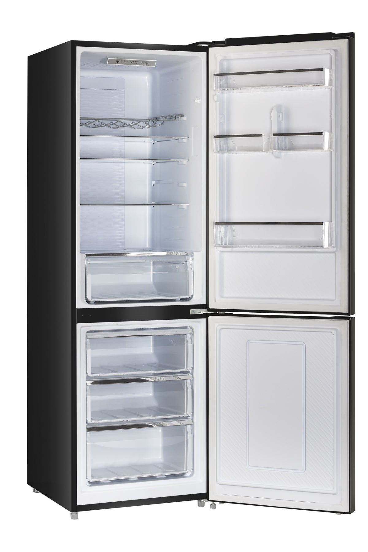 Unique 325Litre Black 12/24 DC Bottom Mount Refrigerator