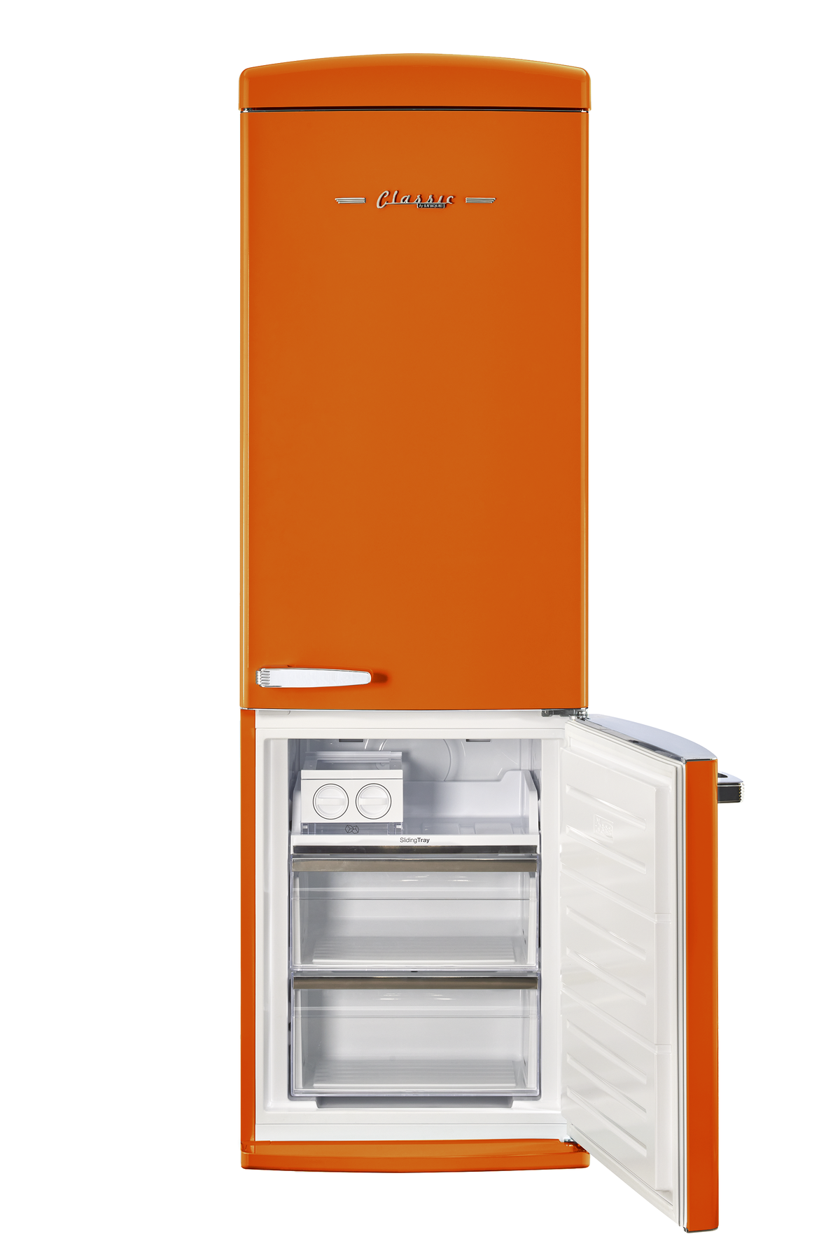 Unique 340Litre Creamsicle Orange Bottom Mount Refrigerator