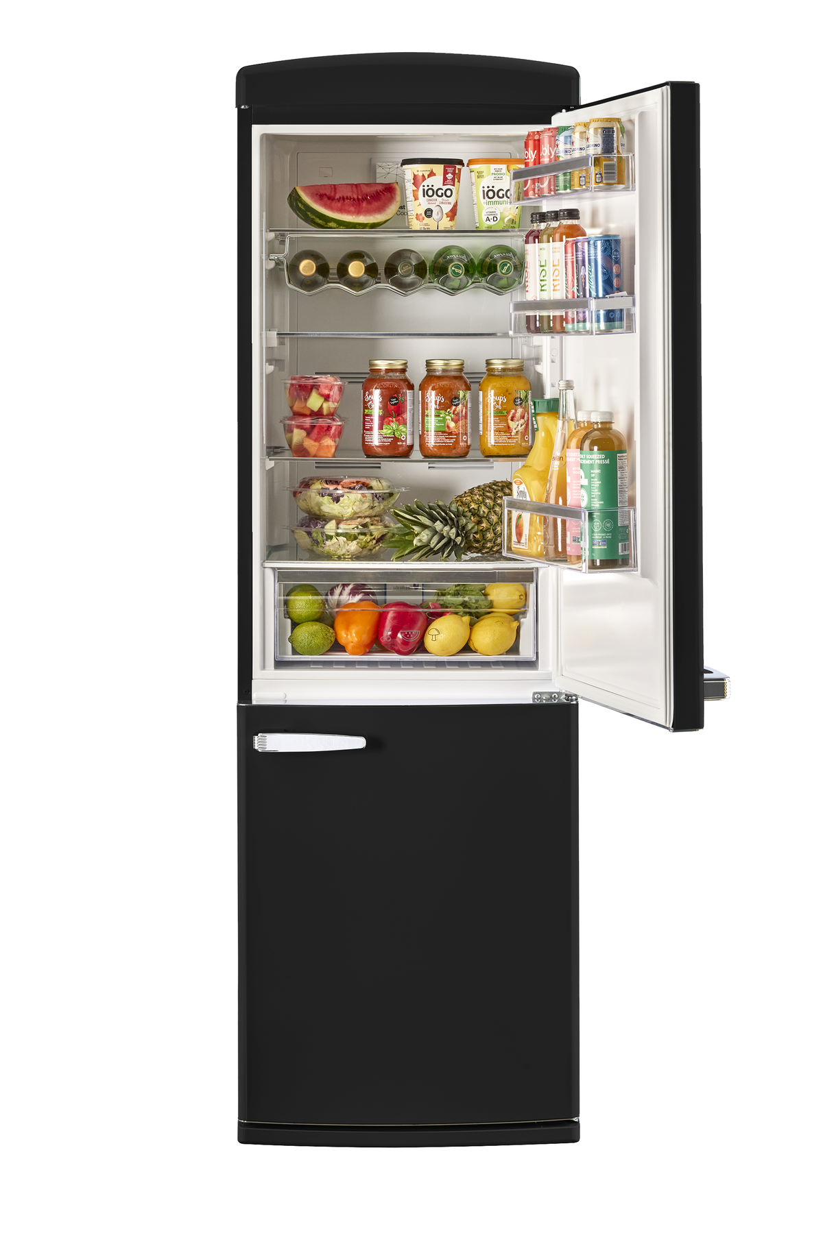 Unique 340Litre Matte Black Bottom Mount Refrigerator