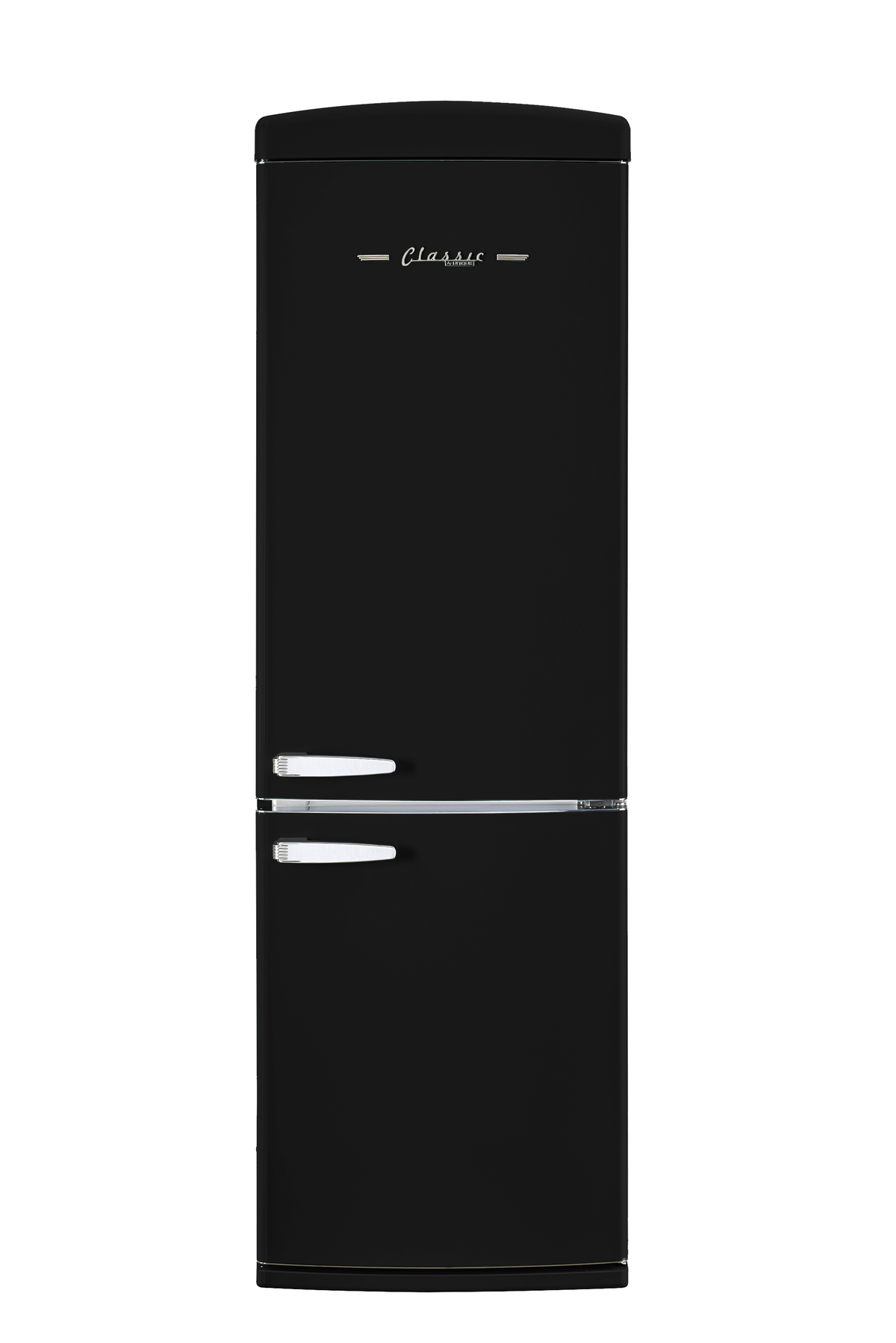 Classic Retro 23.8 in 11.7 cu. ft. Frost Free Retro Bottom Freezer Refrigerator in Matte Black, ENERGY STAR