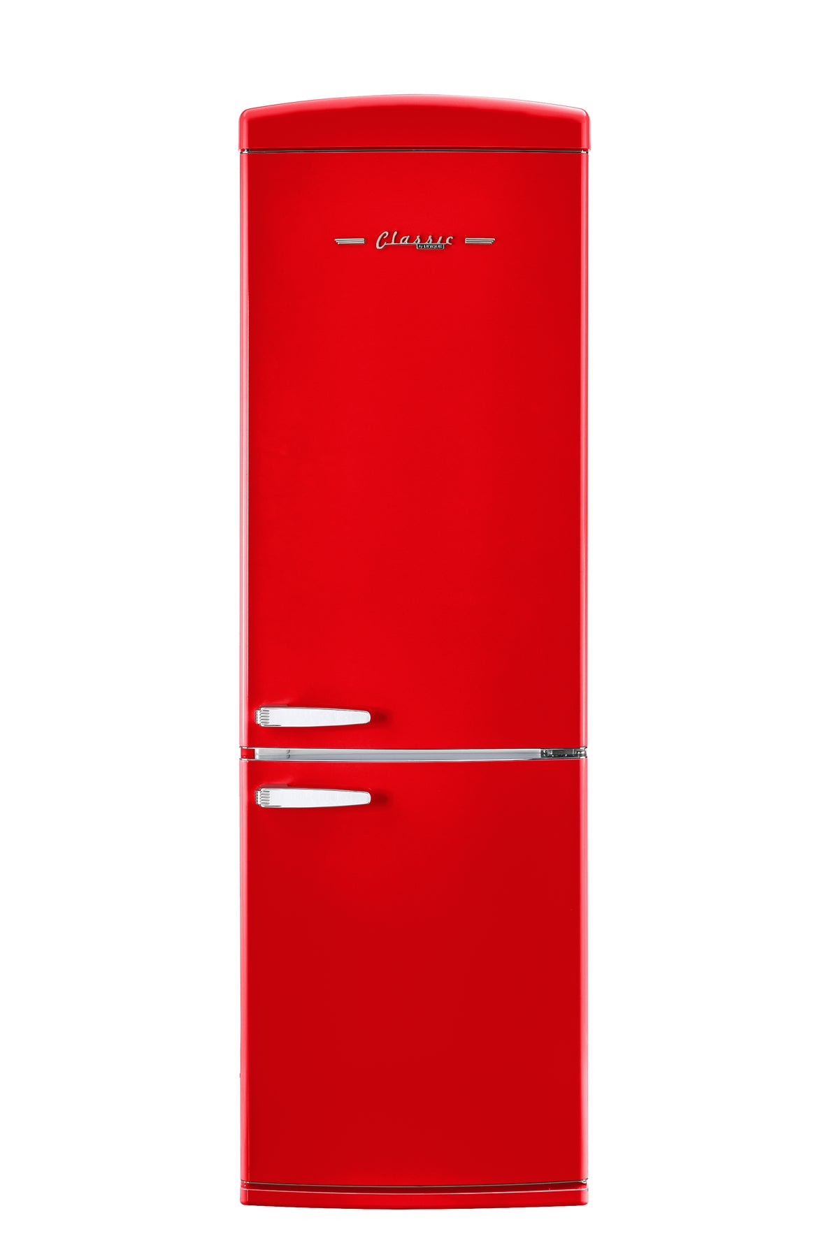 Classic Retro 23.8 in 11.7 cu. ft. Frost Free Retro Bottom Freezer Refrigerator in Candy Apple Red, ENERGY STAR