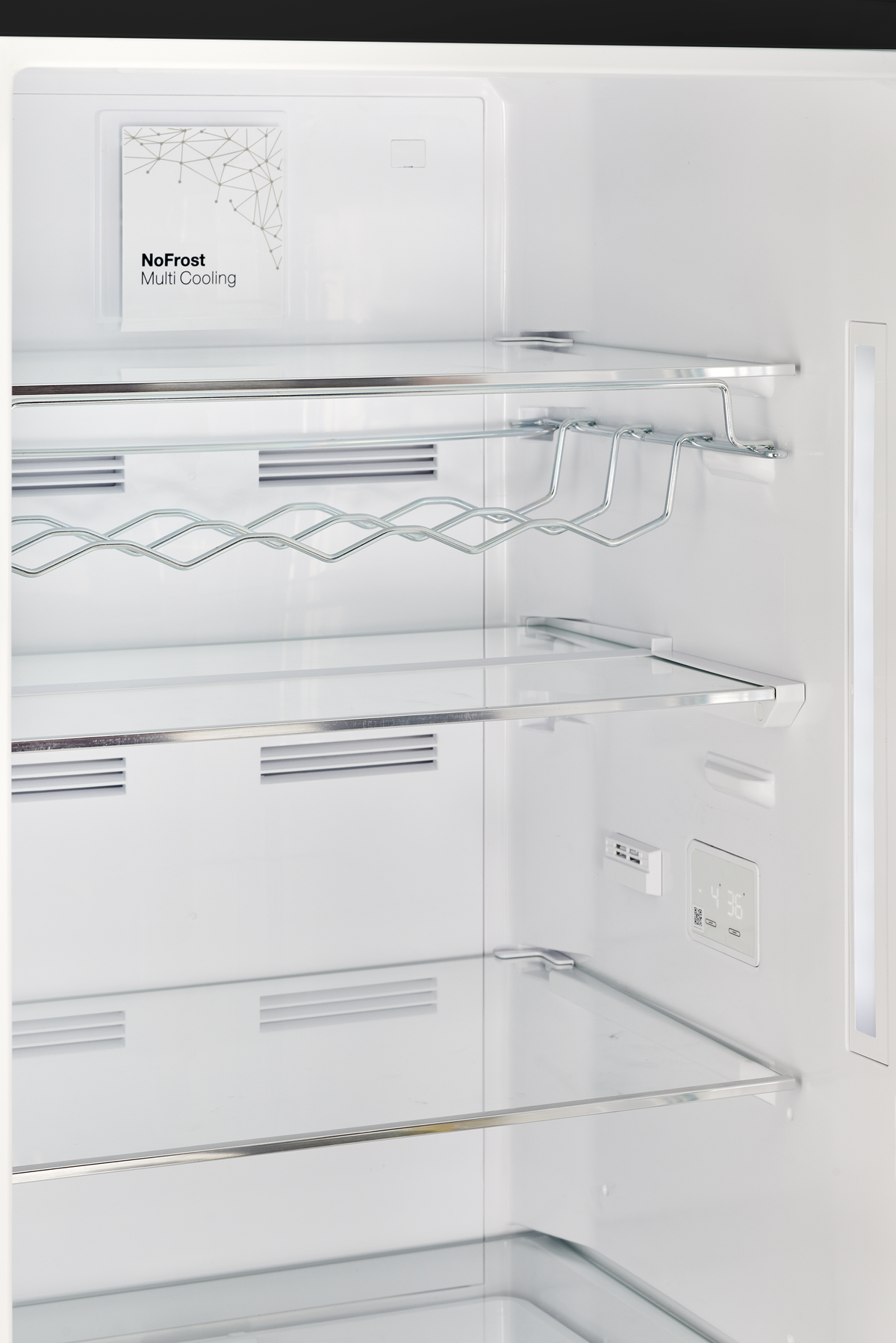 Unique 340Litre Matte Black Bottom Mount Refrigerator