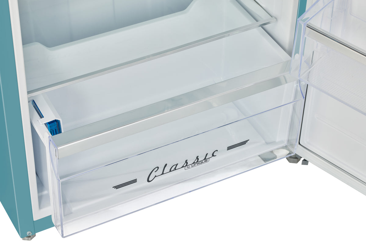 Classic Retro 7.5 cu.ft. Top Mount Refrigerator in Ocean Mist Turquoise