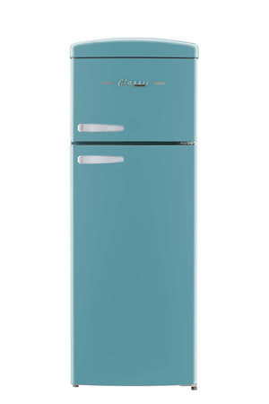 Classic Retro 7.5 cu.ft. Top Mount Refrigerator in Ocean Mist Turquoise