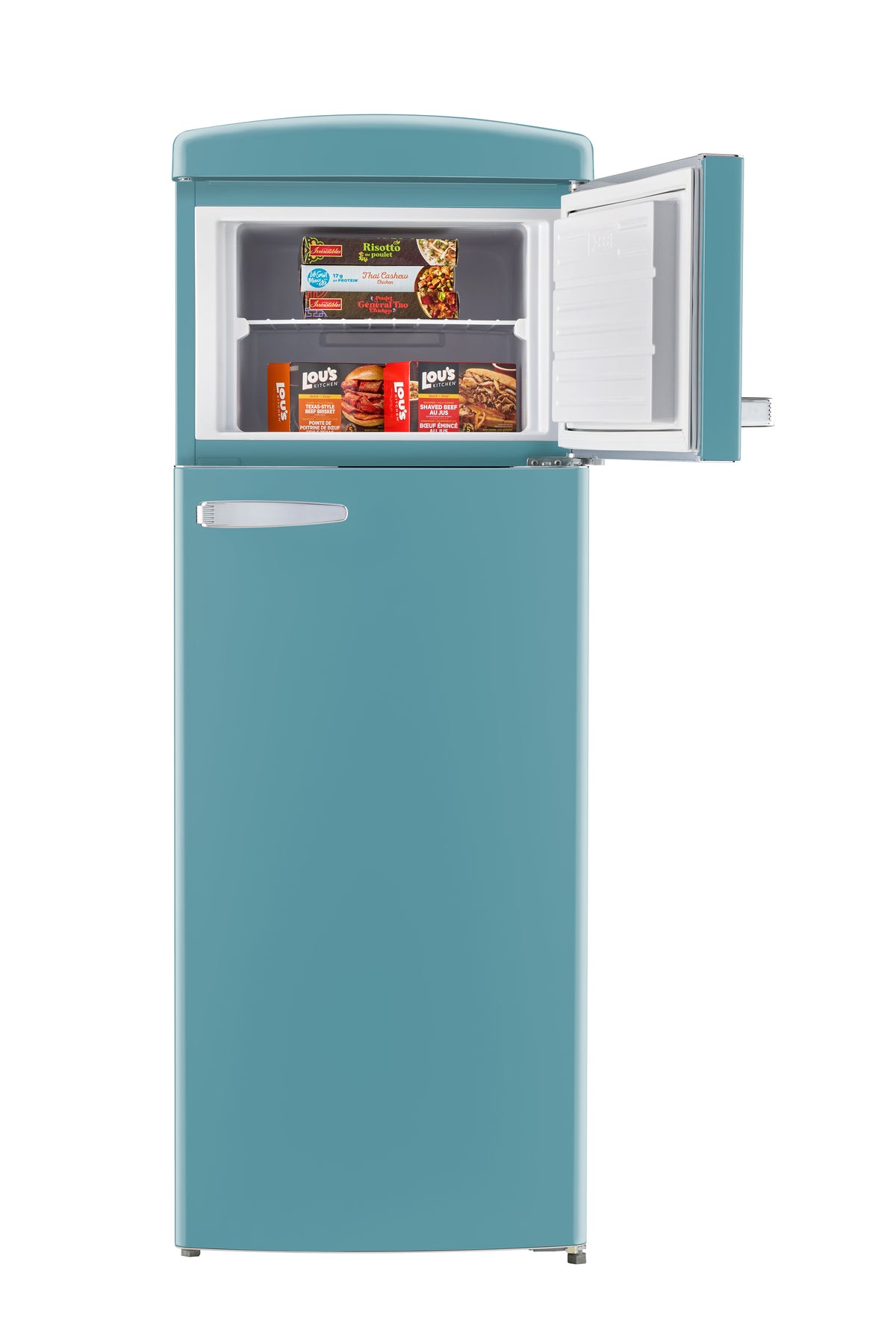 Classic Retro 7.5 cu.ft. Top Mount Refrigerator in Ocean Mist Turquoise