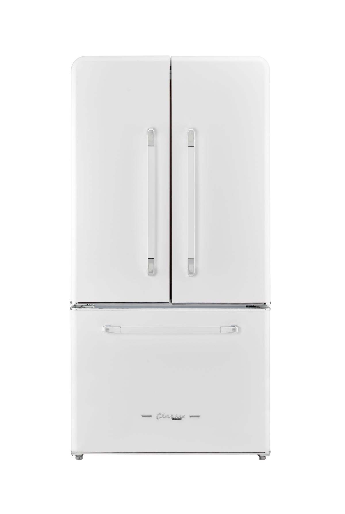 Unique 595 Litre Marshmallow White French Door Refrigerator