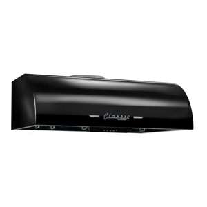 Classic Retro 24-inch 500 CFM Ducted Under Cabinet Range Hood with LED Lighting in Midnight Black