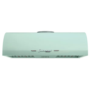 Classic Retro 24-inch 500 CFM Ducted Under Cabinet Range Hood with LED Lighting in Summer Mint Green