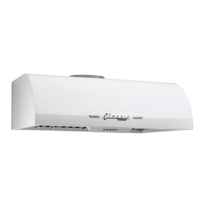 Classic Retro 24-inch 500 CFM Ducted Under Cabinet Range Hood with LED Lighting in Marshmallow White