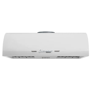 Classic Retro 24-inch 500 CFM Ducted Under Cabinet Range Hood with LED Lighting in Marshmallow White