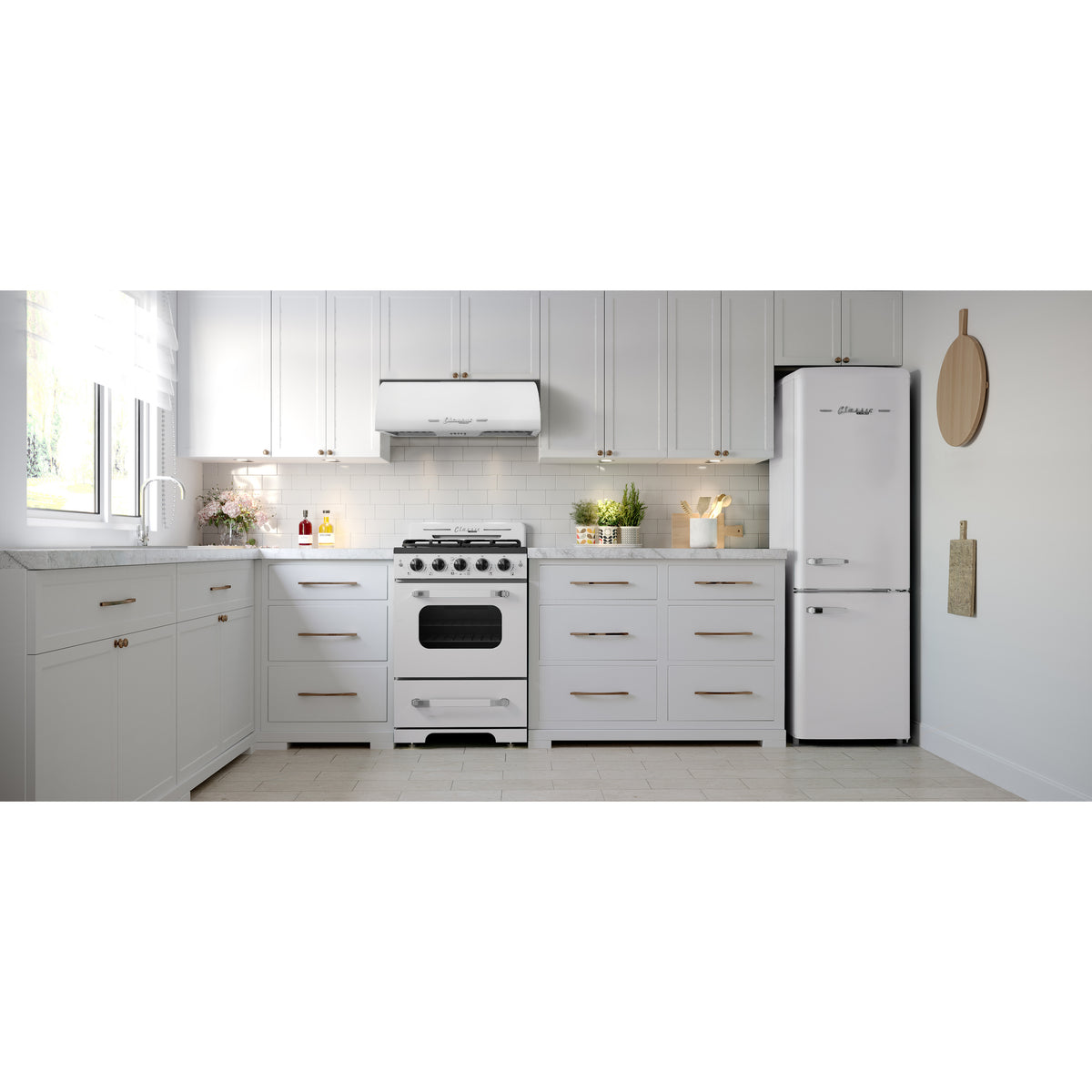 Hotte sous armoire Classic Rétro avec éclairage à DEL, 24 po, 500 pi³/min, Marshmallow White