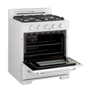 Unique 30 inches Classic Retro Marshmallow White Offgrid Range with Large Power burner