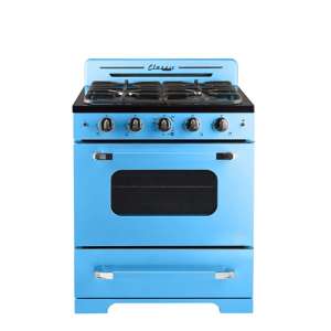 Cuisinière à gaz Classic Rétro avec four à convection, 30 po, 3,9 pi3, Robin Egg Blue