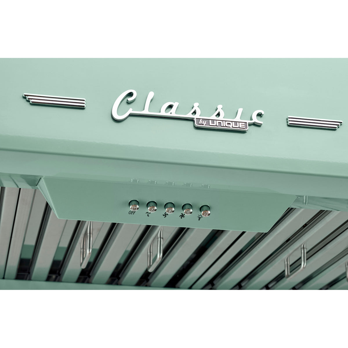 Hotte sous armoire Classic Rétro avec éclairage à DEL, 30 po, 700 pi³/min, Summer Mint Green